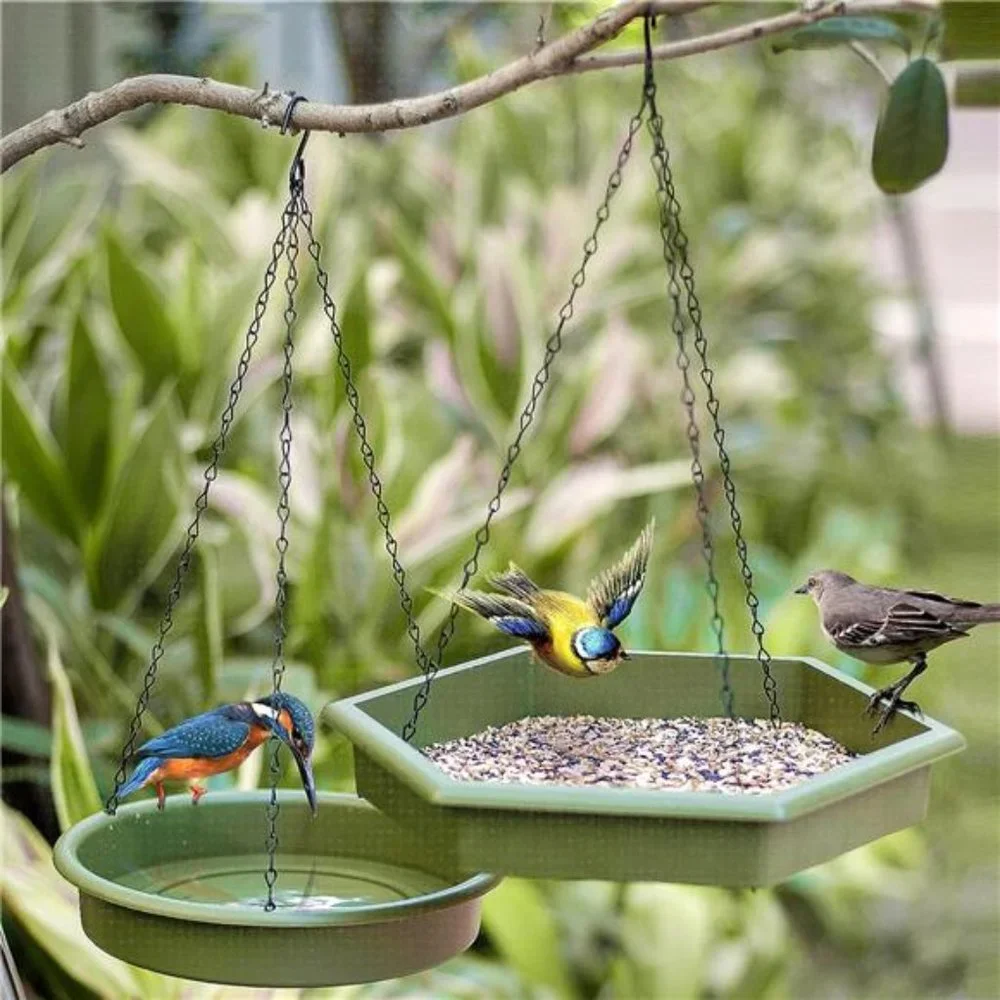 Hanging Bird Bath Bird Bath Bird Feeder, 2in1 XL Hanging Bird Feeder& Bird Baths